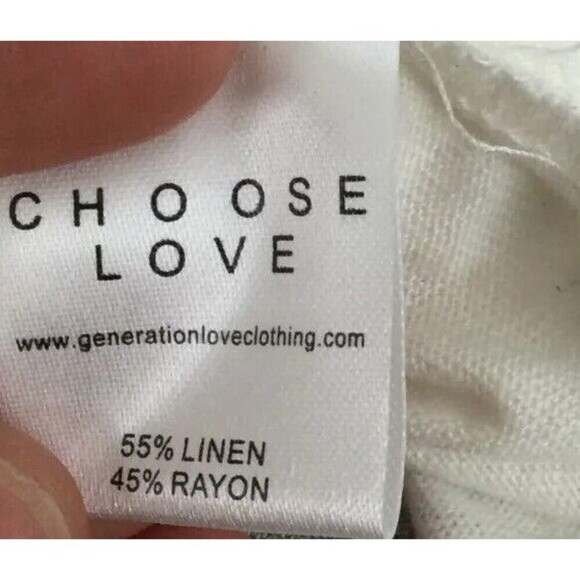 Generation Love Top Hugo Polka Dot Lace Up Linen blend Blouse White black Small - Picture 7 of 8